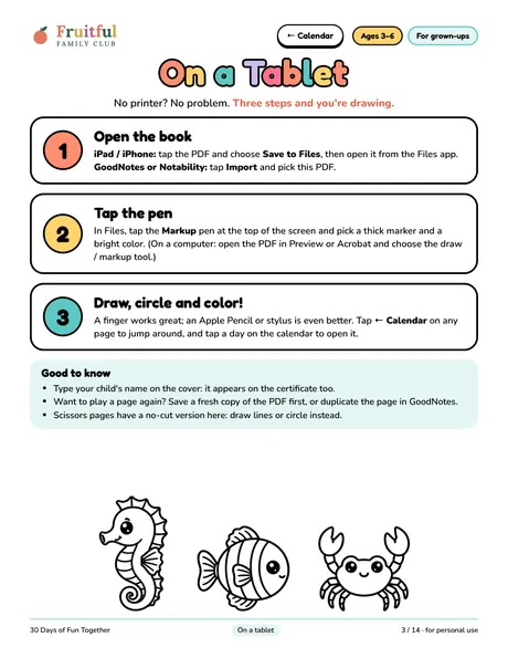 Tablet edition page: how to use the kit on a tablet in three steps